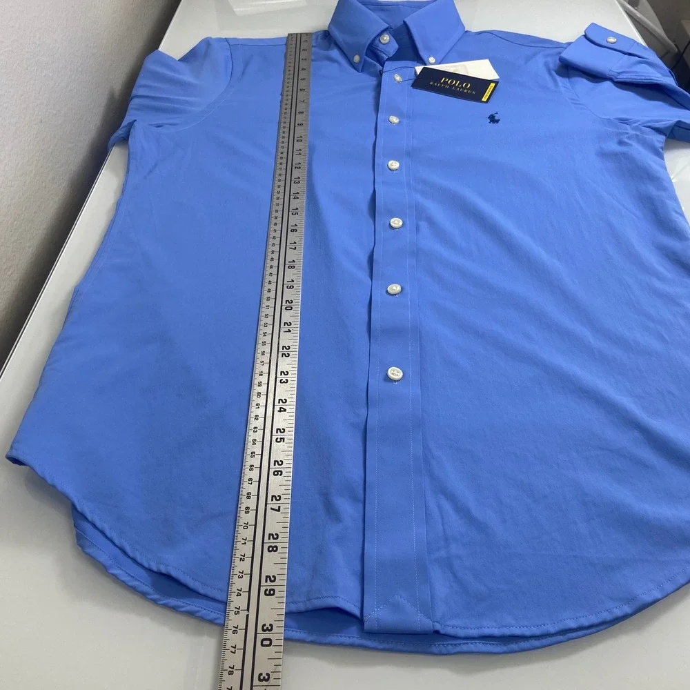 Polo Ralph Lauren Mens S Blue Performance Button Down Shirt NEW Classic Fit Logo